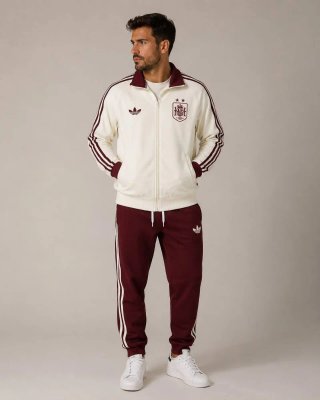Conjunto Adidas Unisex Beige y Rojo