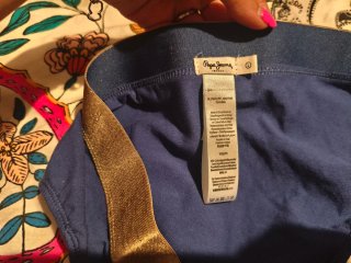 Braga Pepe Jeans Mujer Talla L Azul y Dorado