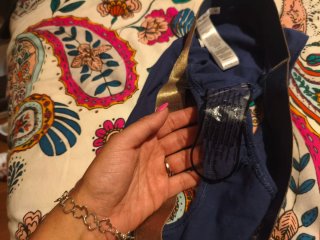 Braga Pepe Jeans Mujer Talla L Azul y Dorado
