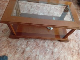Mesa de centro madera y cristal