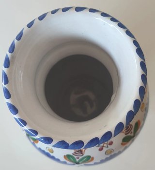 Jarrón Cerámica Española Tradicional Azul y Blanco