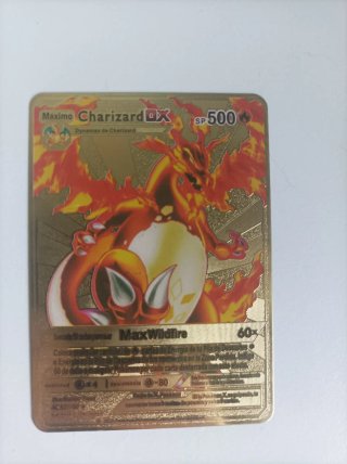 Carta Pokémon Charizard DX Metalizada Dorada