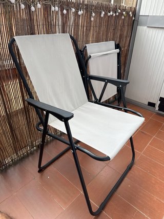 2 Sillas Plegables tipo hamaca Exterior Blancas