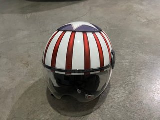 Casco Moto Talla S Rayas Rojas