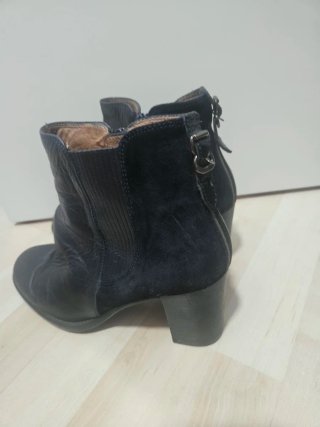 Botines Hispanitas Tacón Negro Piel Talla 38