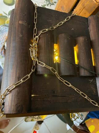 Lámpara Artesanal Madera Rústica