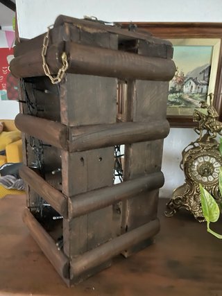 Lámpara Artesanal Madera Rústica
