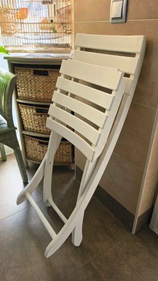 Silla/s plegable/s madera blanca - Triconfort