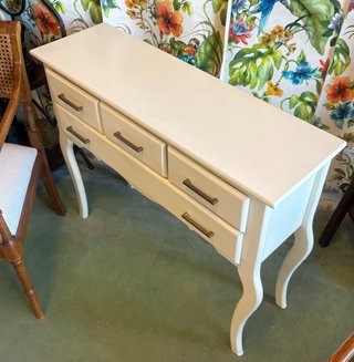 Mesa Consola Blanca con Patas Curvas