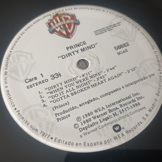 Vinilo Prince - Dirty Mind