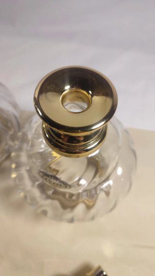 Juego tocador cristal y oro Tivoli