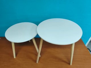 Set 2 Tavolini Rotondi in Legno