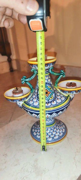 Candelabro Maiolica Deruta 3 Luci Dipinto a Mano