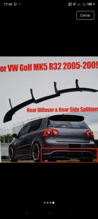Difusor trasero VW Golf 5 R32