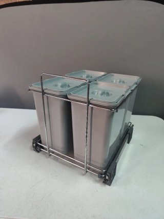Cubo basura selectiva 4 compartimentos