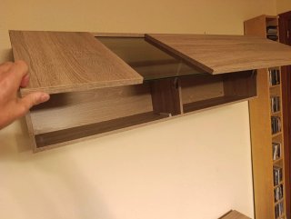 Mueble salón modular roble y blanco