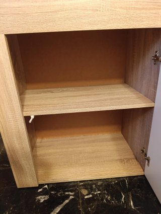 Mueble salón modular roble y blanco