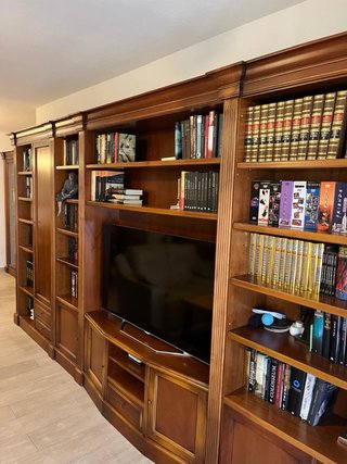 Mueble modular de televisión de madera de cerezo