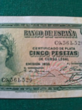 Billete 5 Pesetas Banco de España 1935