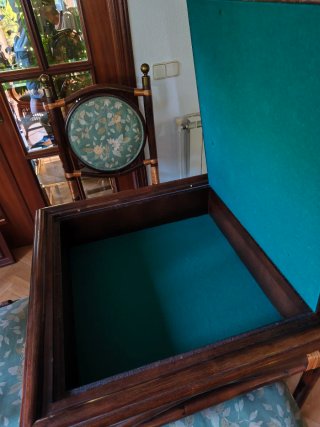 Juego mesa y 4 sillas bambú oscuro