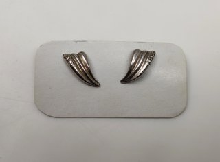 Pendientes Ala plateados con Brillantitos