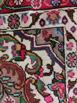 Alfombra persa lana anudada a mano 290x195 vintage