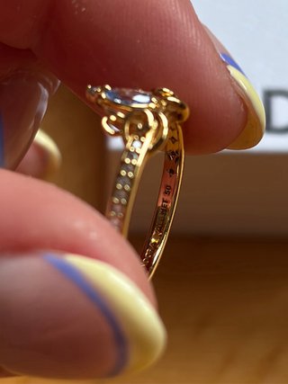 Anillo Pandora Cenicienta Azul y Dorado