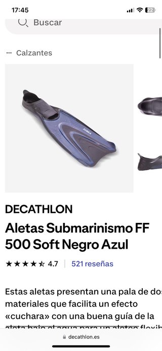Aletas snorkel FF 500 soft
