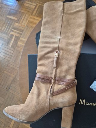 Botas altas piel Massimo Dutti
