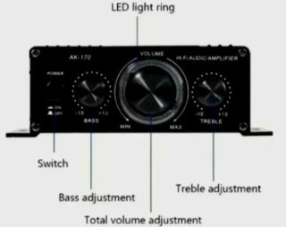 Mini Amplificador Audio AK170 400W + Fuente