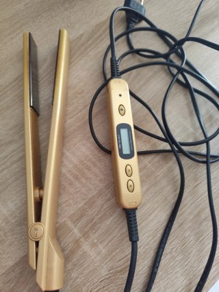 Plancha de pelo dorada profesional