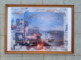 Cuadro con marco de madera y lámina 76cm X 106cm
