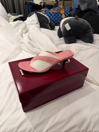 Sandalias Gucci Rosa Tacón