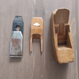 Cepillo de carpintero madera antiguo