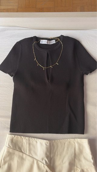 Completo Bershka nero e beige