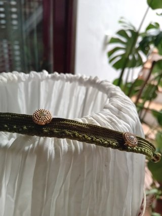 Traje Romana azulón con manto ocre