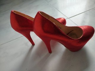Zapatos rojos tacón talla 36