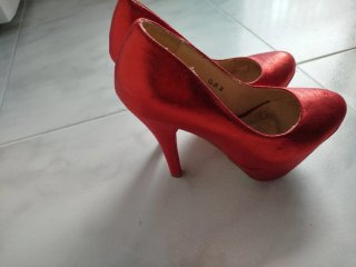 Zapatos rojos tacón talla 36