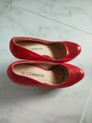 Zapatos rojos tacón talla 36