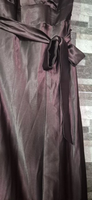 Vestido fiesta largo chocolate talla 38