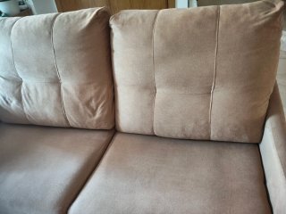 Sofá cama de tela beige