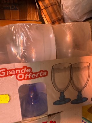 Juego de 6 copas de cristal azul