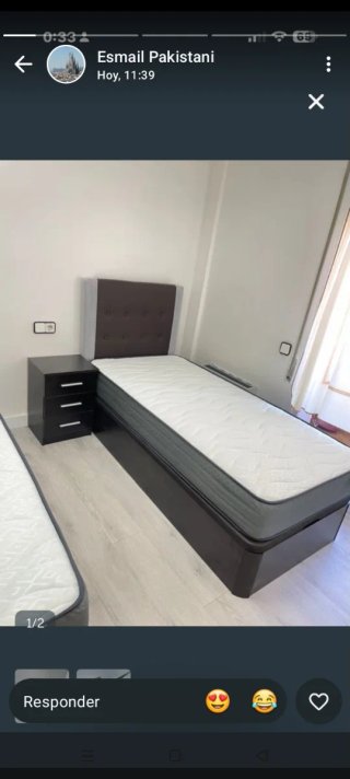 Canapé de tela y madera