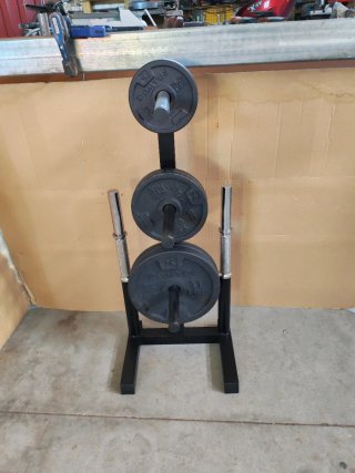 Rack para discos y barras de pesas