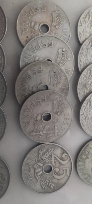 Lote de monedas de 25 cts de peseta