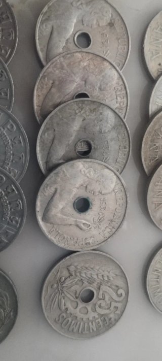 Lote de monedas de 25 cts de peseta
