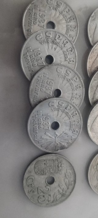 Lote de monedas de 25 cts de peseta