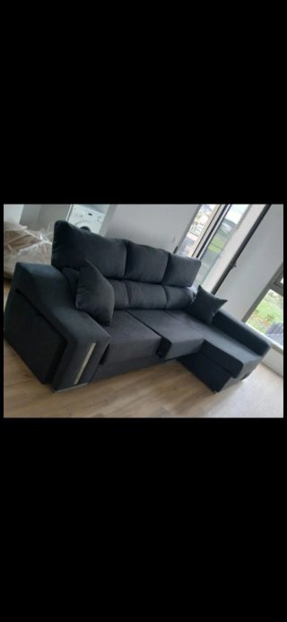 Divano chaise longue grigio baeg in tessuto