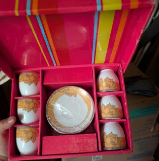 Juego de café de porcelana con diseño floral