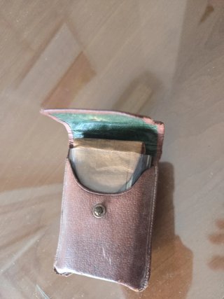 Antiguo juego cubiertos viaje estuche